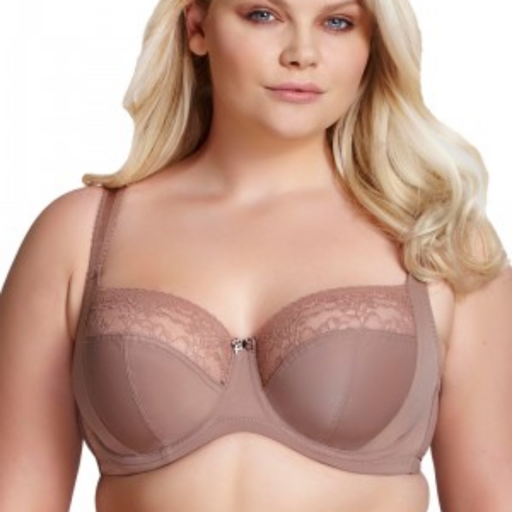 Panache Lace Trim Bra in Taupe